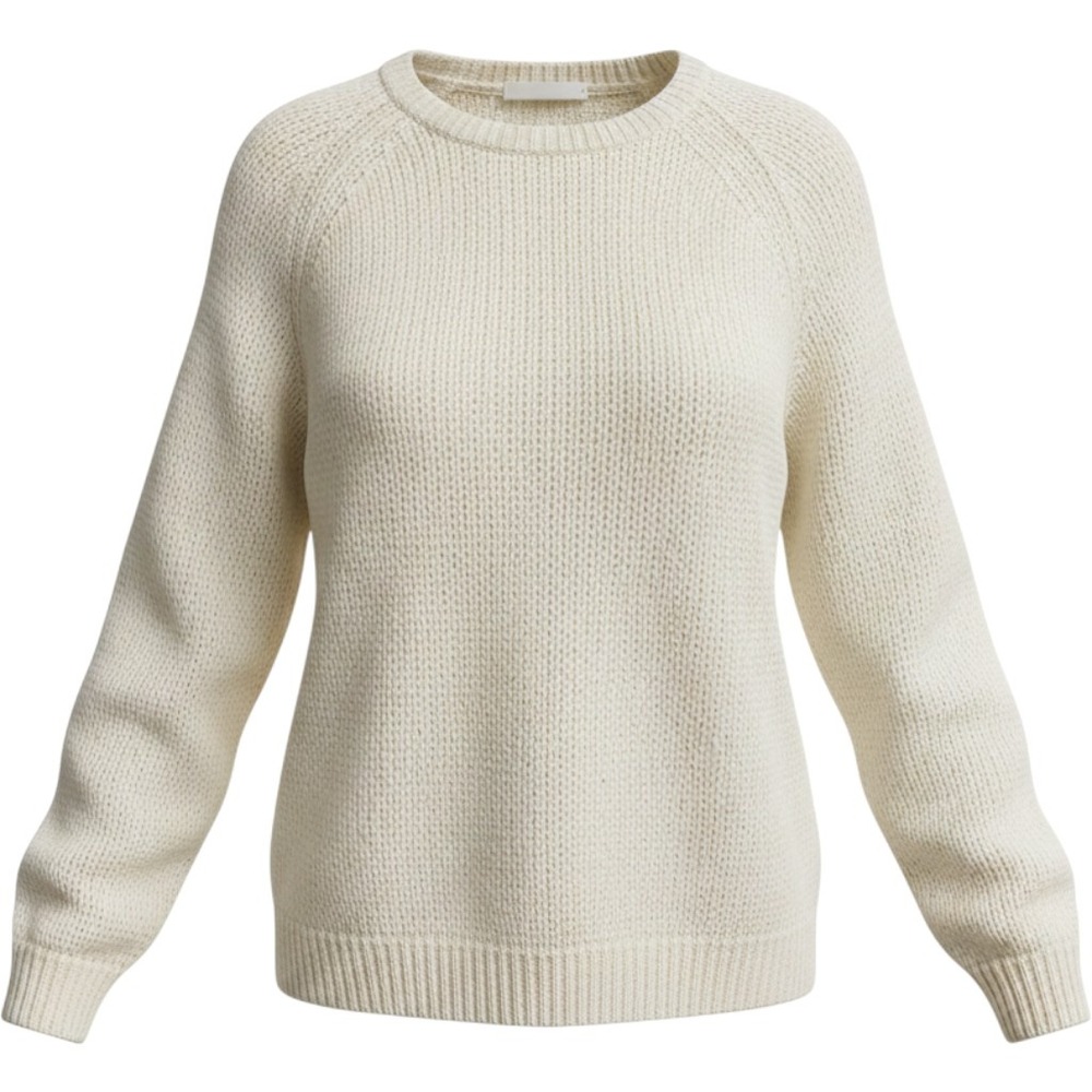 Harold's Women‎ Cream White Knit Crew Neck Raglan Sleeve Sweater XS